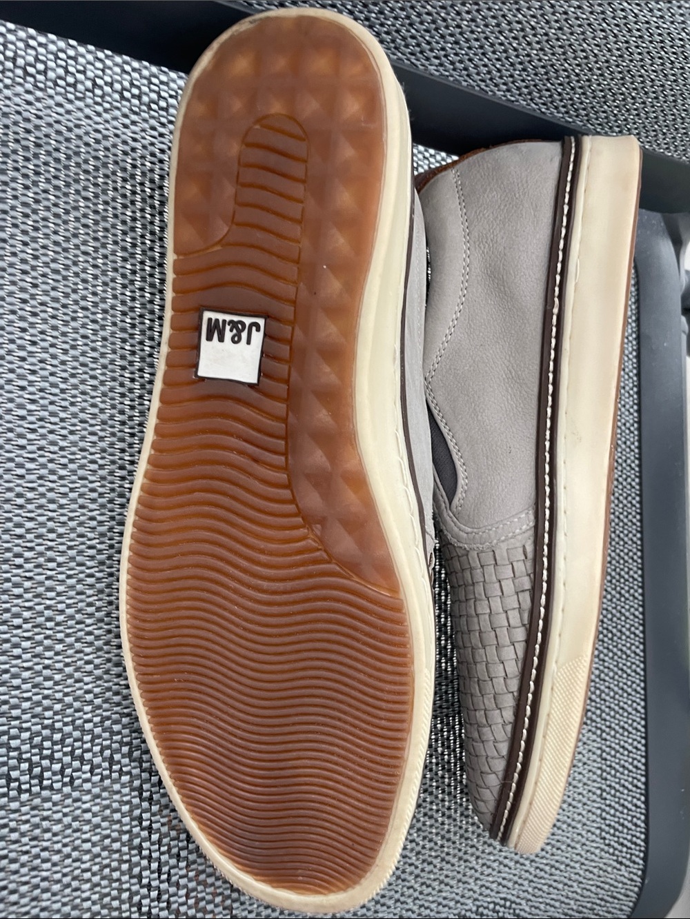 Johnston & Murphy Woven Slip-On Loafers in Light Tan and Brown - Picture 9 of 13